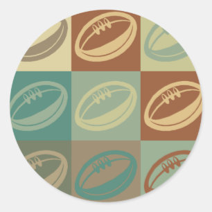 Adesivo Redondo Pop art do rugby