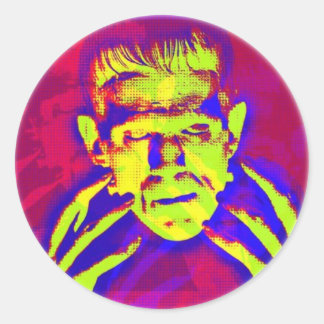 Adesivo Redondo Pop Art Frankenstein
