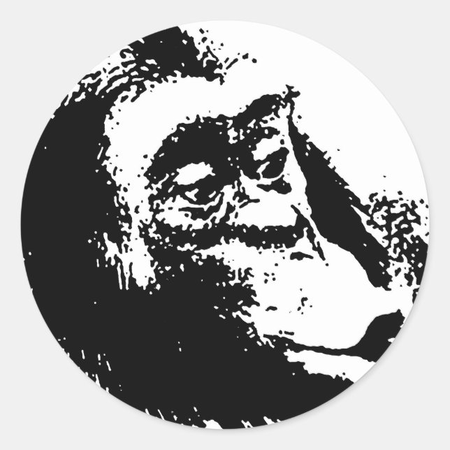 Adesivo Redondo Pop Art Funny Chimpanzé (Frente)