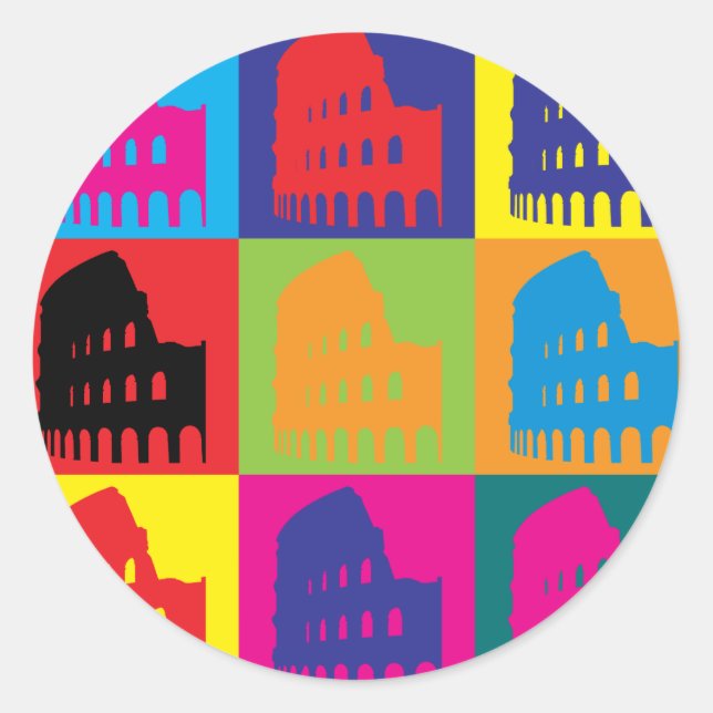 Adesivo Redondo Pop Art latino (Frente)