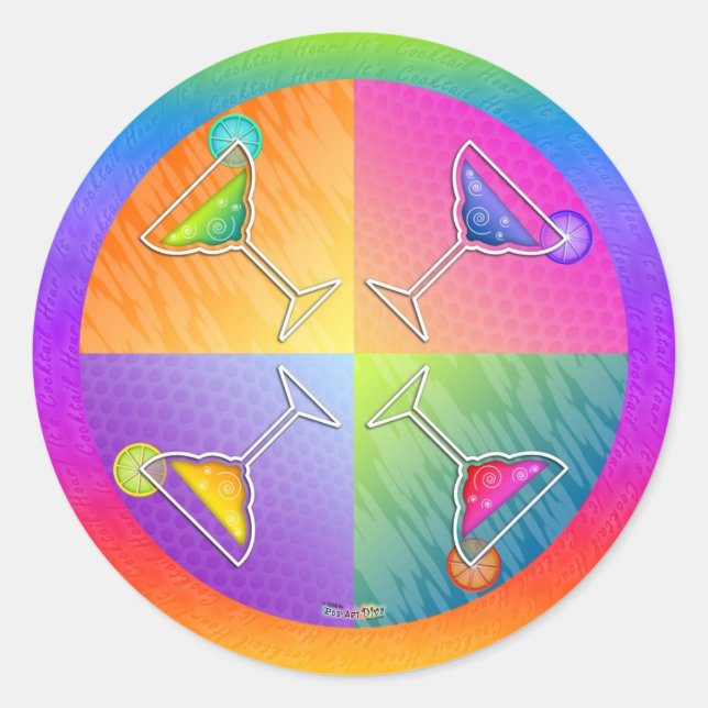 Adesivo Redondo Pop Art MARGARITAS STICKER (redondo) (Frente)