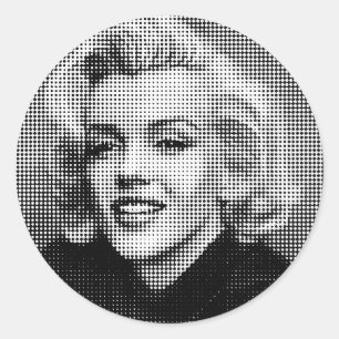 Adesivo Redondo Pop Art Marilyn