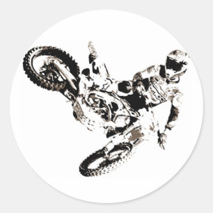 Adesivo Redondo Pop Art Motocross Motorcyesporte