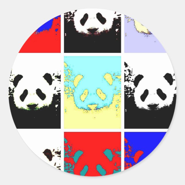 Adesivo Redondo Pop Art Panda (Frente)
