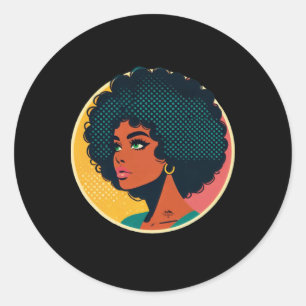 Adesivo Redondo Pop Art Style Girl Sticker