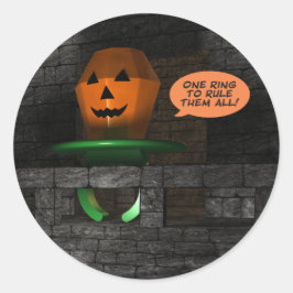 Adesivo Redondo Pop de Anel de Bompkin Halloween