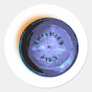 Adesivo Redondo Pop de Arte Original Frisbee Pie Tin