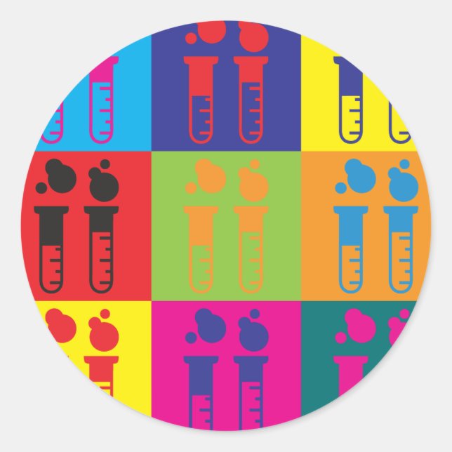 Adesivo Redondo Pop de bioquímica (Frente)