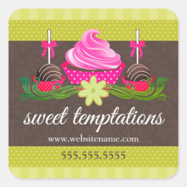 Adesivo Redondo Pop de bolachas e Cupcakes