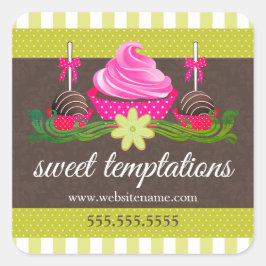 Adesivo Redondo Pop de bolachas e Cupcakes