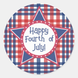 Adesivo Redondo Pop de Bolo Vermelho, Branco e Azul