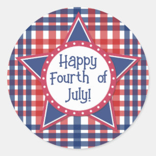 Adesivo Redondo Pop de Bolo Vermelho, Branco e Azul