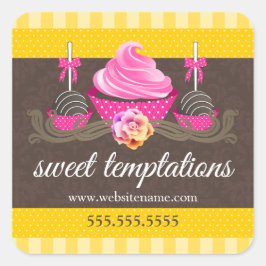 Adesivo Redondo Pop de bolos e Cupcakes