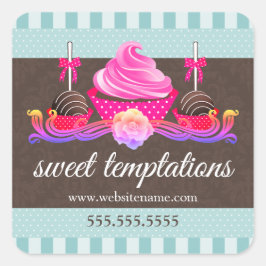 Adesivo Redondo Pop de bolos e Cupcakes