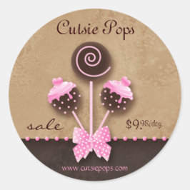 Adesivo Redondo Pop de bolso Caramelo cor-de-rosa