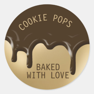Adesivo Redondo Pop de Cookie com Glacés de pastelaria