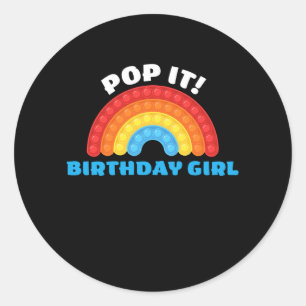 Adesivo Redondo Pop Dot Day Rainbow For Birday Girl