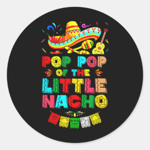 Adesivo Redondo Pop Pop do Pequeno Nacho Médio Cinco De Mayo