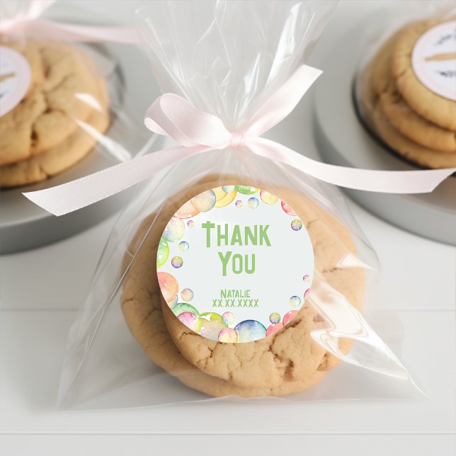 Adesivo Redondo Pop! Soap borbulha aniversário garoto obrigado voc (Criador carregado)