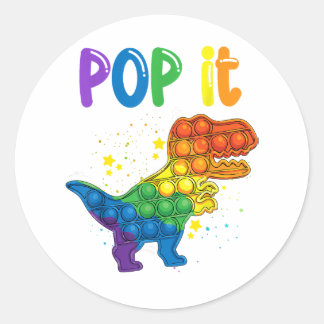 Adesivo Redondo Pop Ti Fidget Toys Dinossaur T-Rex Toddler Boys po