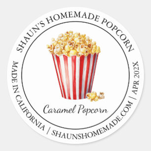 Adesivo Redondo Popcorn Modern label