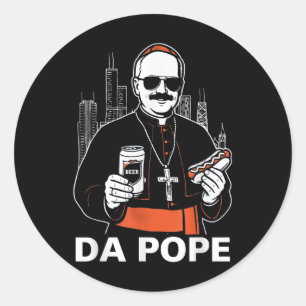 Adesivo Redondo Pope América Papa Leo Xiv