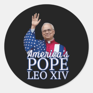 Adesivo Redondo Pope Americano Leo Xiv Primeiro Papa Americano De