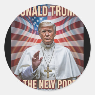 Adesivo Redondo Pope Engraçado E Presidente Donald Trump