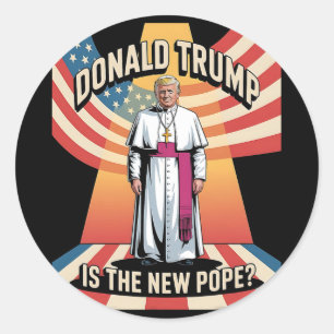 Adesivo Redondo Pope Engraçado E Presidente Donald Trump2
