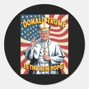 Adesivo Redondo Pope Engraçado E Presidente Donald Trump8