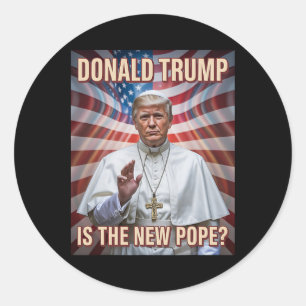 Adesivo Redondo Pope Engraçado E Presidente Donald Trump9