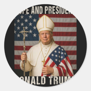 Adesivo Redondo Pope Engraçado Trump E Presidente Donald Trump