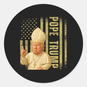 Adesivo Redondo Pope Trump 2025 Trump Pope Donald Trump Político