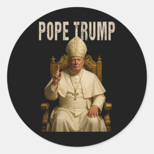 Adesivo Redondo Pope Trump 2 Pope Donald Trump Sáb Político