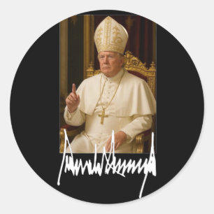Adesivo Redondo Pope Trump Engraçado Presidente Americano Trump Va