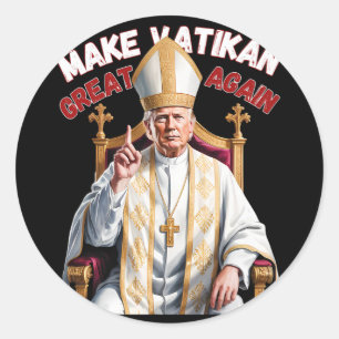 Adesivo Redondo Pope Trump Engraçado Presidente Trump