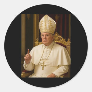 Adesivo Redondo Pope Trump Engraçado Presidente Trump