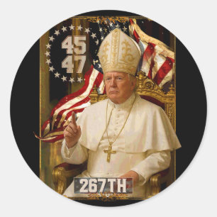 Adesivo Redondo Pope Trump Engraçado Presidente Trump 1