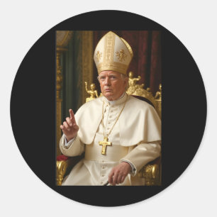 Adesivo Redondo Pope Trump Engraçado Presidente Trump Quer Ser Fut