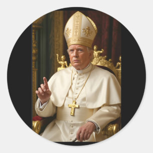 Adesivo Redondo Pope Trump Engraçado Presidente Trump Quer Ser Fut