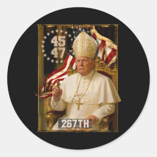 Adesivo Redondo Pope Trump Engraçado Presidente Trump Quer Ser O N