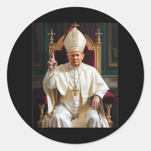 Adesivo Redondo Pope Trump Engraçado Presidente Trump Quer Ser O N