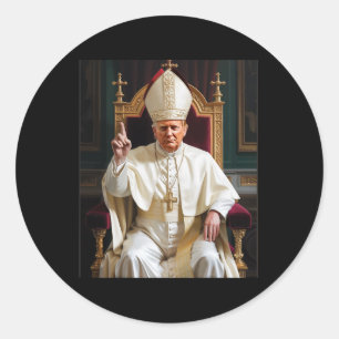 Adesivo Redondo Pope Trump Engraçado Presidente Trump Quer Ser O N