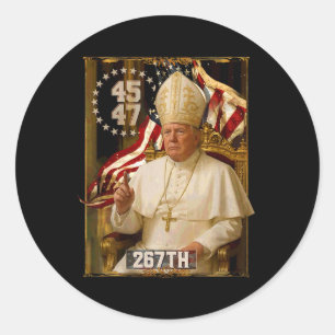 Adesivo Redondo Pope Trump Engraçado Presidente Trump Quer Ser O N