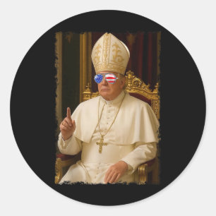 Adesivo Redondo Pope Trump Engraçado Presidente Trump Quer Ser O N