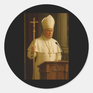 Adesivo Redondo Pope Trump Engraçado Presidente Trump se Declara