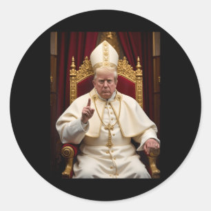Adesivo Redondo Pope Trump Engraçado Presidente Trump Vaticano Chr