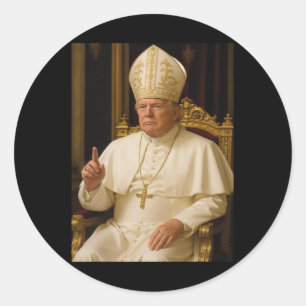 Adesivo Redondo Pope Trump Engraçado Vaticano Christian Retr