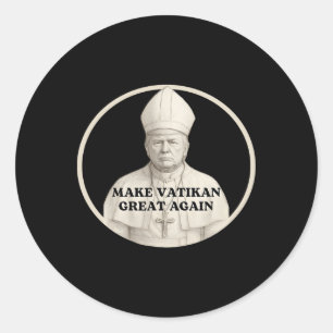 Adesivo Redondo Pope Trump Funny Trump Vaticano Christian Retro Ch