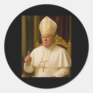 Adesivo Redondo Pope Trump Funny Trump Vaticano Christian Retro Ch